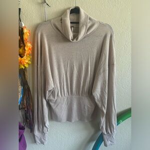 Free People Gold Long Sleeve Turtle Neck